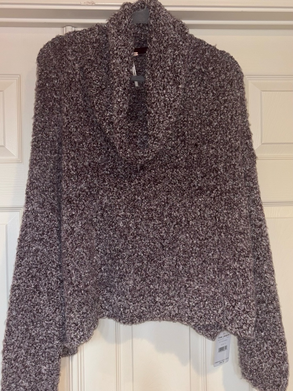 Cozy Plush Cowl Neck Women's Sweater - Free People -S-NWT BFF purple Heather